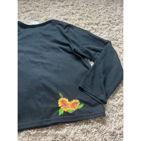 Vintage Michael Simon Fall Scarecrow Black Cardigan Sweater Women’s Large - Picture 6 of 8